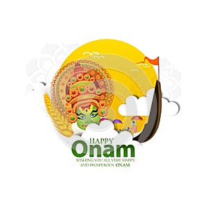 Illustration of Happy Onam festival of South India-Kerala