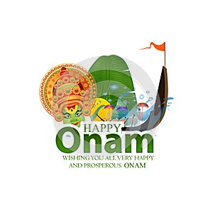 Illustration of Happy Onam festival of South India-Kerala