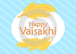 Illustration of Happy Vaisakhi Punjabi spring harvest festival.