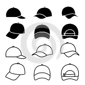 Set of hat with different angles.  Illustration vector