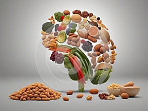 Illustration Healthy brain food to boost brainpower