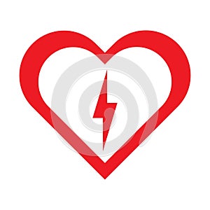 Illustration of heart with lightning in the center