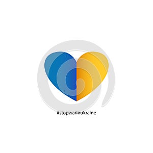 Illustration of a heart, in the national colors of the state of Ukraine.