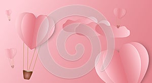 Illustration heart pink background. Greeting card for valentine`s day