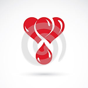 illustration of heart shape isolated on white. Hematology photo