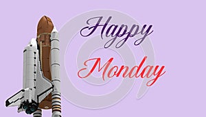 Illustration of  `Hello Monday` - Happy Monday - Good Morning Monday -