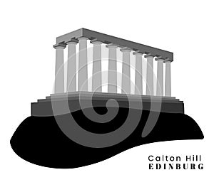 Illustration hill Calton Hillis in central Edinburg, Scotland.