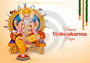Hindu God Vishwakarma, an architect, and divine engineer of universe photo