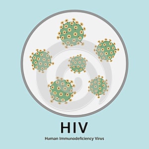 Illustration of HIV virus disease in the trial tray, medical