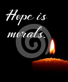 Illustration of Hope expression `Hope is morals`.