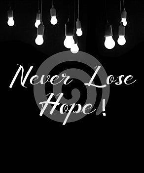 Illustration of Hope expression `Never lose Hope`.