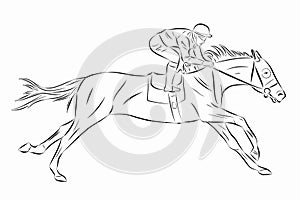 Illustration of horse derby, vector drawing