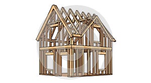 House Framing Construction Wood Frame Building Structure