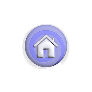 illustration of the house icon 3d rendering. Cartoon minimalistic style