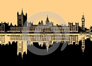 Illustration of Houses of Parliament in London