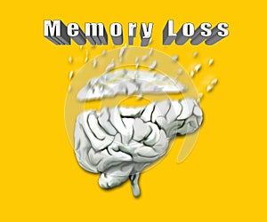 Illustration Of Human Brain Depicting Memory Loss