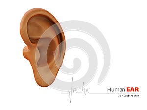 Illustration of human ear abstract scientific background