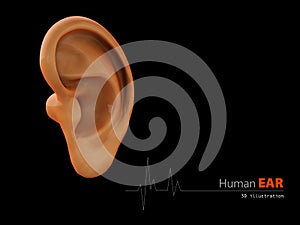 Illustration of human ear abstract scientific background