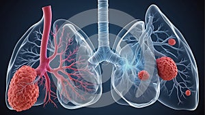 illustration of a human lungs with a human heart