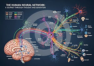 Illustration of the human neural network,