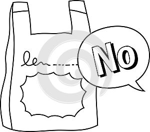 Illustration of I don`t need a plastic bag