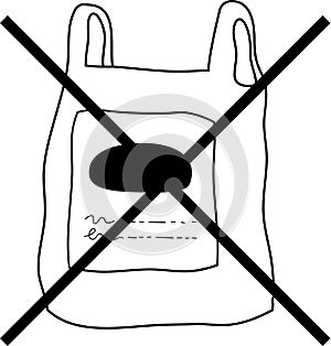 Illustration of I don`t need a plastic bag