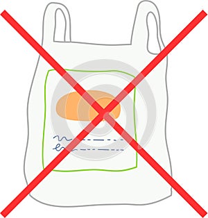 Illustration of I don`t need a plastic bag