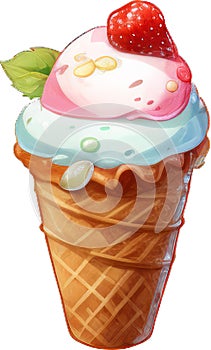 Illustration of an ice cream, Ice Cream in Summer 14
