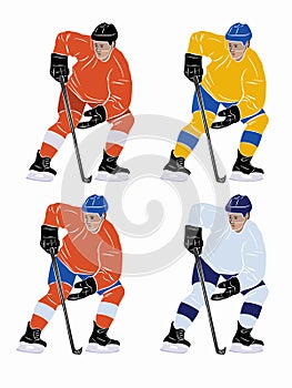 Illustration ice hockey players, vector drawing