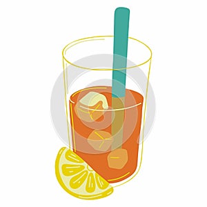 Illustration ice tea, editable vector eps file