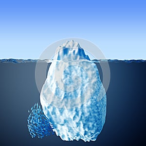 Illustration of the iceberg in the sea