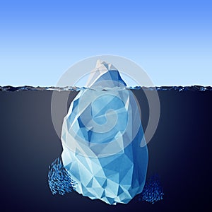 Illustration of the iceberg in the sea