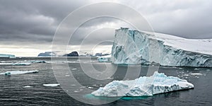 Iceberg - Hidden Danger And Global Warming Concept photo