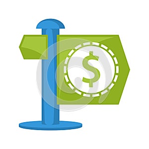 Illustration icon conceptualized information direction for managing money