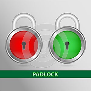 Illustration of icons glosy padlock