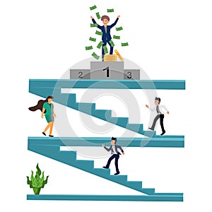 Illustration of ideas showing the path to success photo