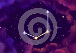 Illustration image of the constellation Mensa