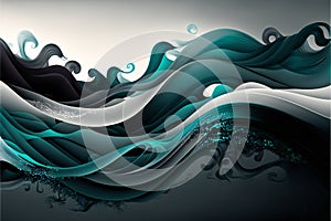 Inconspicuous waves, digital illustration painting, abstract background photo