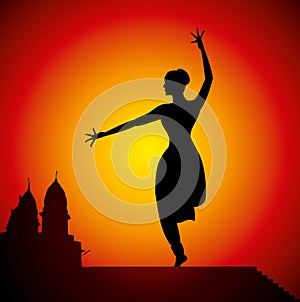Illustration of Indian classical dancer