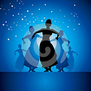 Illustration of Indian classical dancer