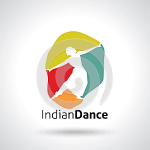 Illustration of Indian classical dancer performing