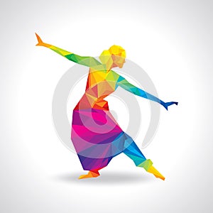 Illustration of Indian classical dancer performing photo