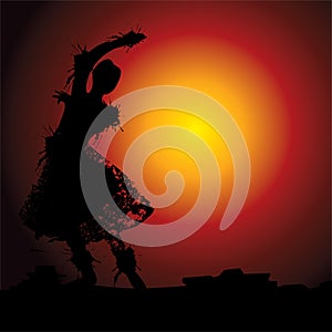 Illustration of Indian classical dancer