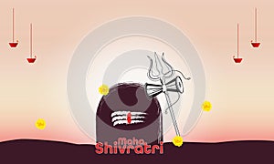 Illustration of Indian Hindu Festival Happy Maha Shivaratri Banner Design Template