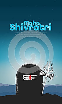 Illustration of Indian Hindu Festival Happy Maha Shivaratri Banner, Poster Design Template