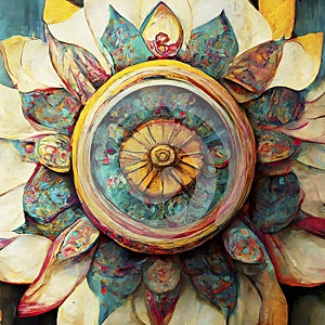 Illustration of infinite flower mandala