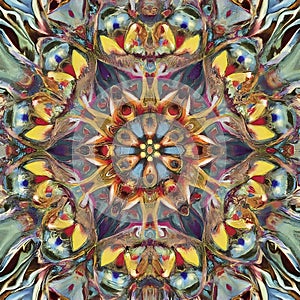 Illustration of infinite flower mandala