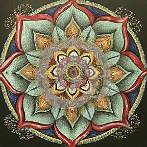 Illustration of infinite flower mandala