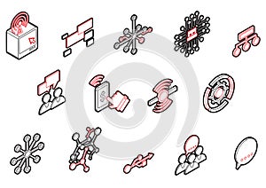 Illustration of info graphic connection icons set concept