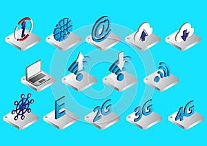 Illustration of info graphic connection icons set concept